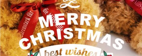 Weihnachtliche Aids-Teddys wünschen Merry Christmas
