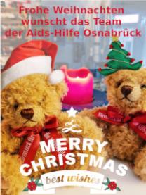 Weihnachtliche Aids-Teddys wünschen Merry Christmas